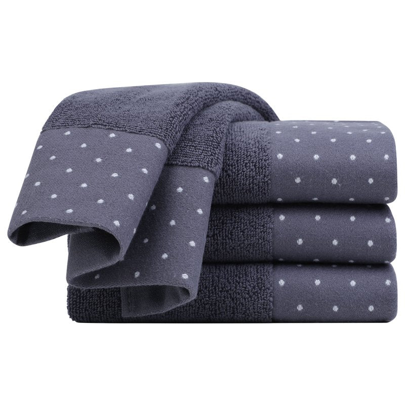 Cotton Hand Towel Set 600 GSM Absorbent 14x30 Inches - Slate Grey, 4 Pcs