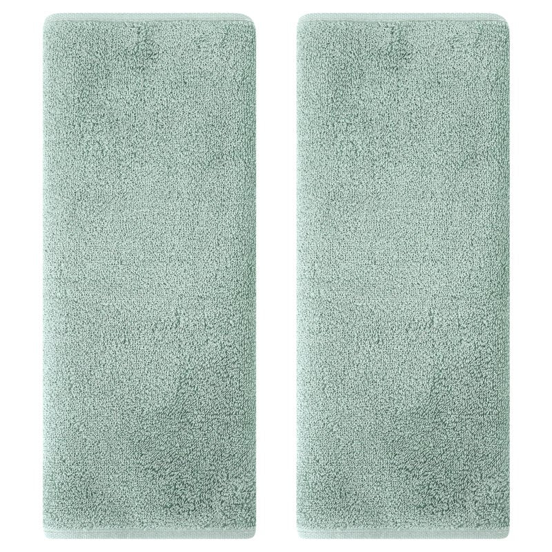 Cotton Hand Towels Set - Light Green, 2-Piece, Absorbent & Soft