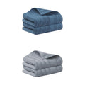 Cotton Hand Towels Striped Pattern Decorative Towel 14x30 Inches - Blue Grey