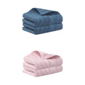 Cotton Hand Towels Set 14x30 Inches - Striped Decorative Kitchen & Bathroom Towels - Blue Pink Variation