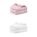 Pink White Cotton Hand Towels 14x30 Inch Striped Decorative Set
