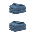 Cotton Hand Towels Blue 14x30 Inches Striped Decorative Bathroom Towels - Set of 4