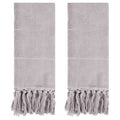 Grey Turkish Hand Towels 2 Pieces - Bohemian Farmhouse Style, Soft & Absorbent