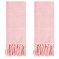 Pink Turkish Hand Towels Set - 2 Pieces, 14x30 Inch Cotton Bathroom Decor Variation