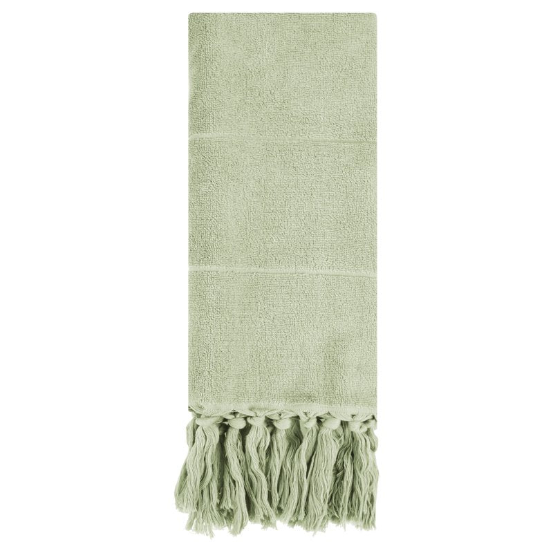 Green Turkish Hand Towel - 100% Cotton, Bohemian Farmhouse Style, 14x30 Inches, Unique Bargains