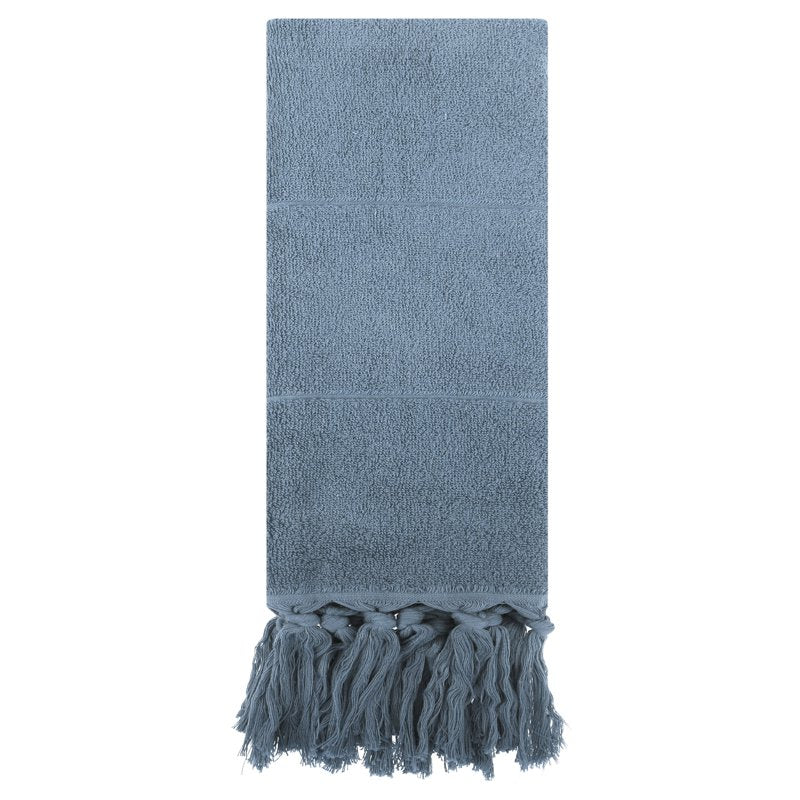Blue Turkish Cotton Hand Towel - Bohemian Farmhouse Style, 14x30 Inches, Unique Bargains