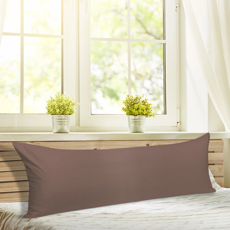 20x48 Cotton Zippered Body Pillowcase - Coffee, 100% Egyptian Cotton