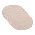 Oval Placemats for Dining Table - 6 Pack, Beige, 19.7" x 14"