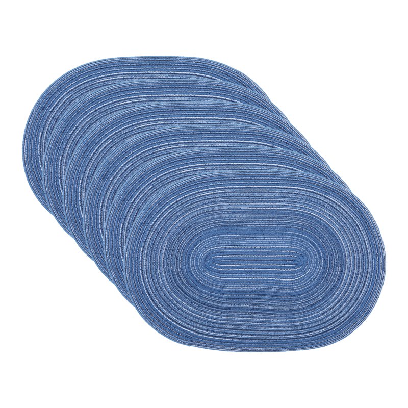 Oval Placemats for Dining Table - 6 Pack, Blue 19.7" x 14"