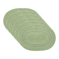 Oval Farmhouse Placemats for Dining Table - 19.7" x 14", Green - 6 Pack