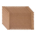 Farmhouse Placemats Set of 6 Woven Table Mats - Coffee