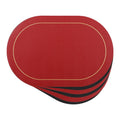 Faux Leather Placemats Set of 6 - Black & Red, Washable