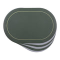 Faux Leather Placemats Set - Washable Table Mats 6pk Green/Gray