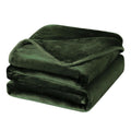 Twin XL Flannel Fleece Blanket - Soft Luxury Hemmed Olive Green