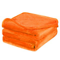 Twin XL Flannel Fleece Blanket - Soft Luxury Hemmed Orange