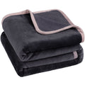 King Size Flannel Fleece Blanket Soft Luxury Hemmed Slate Gray 50x60"