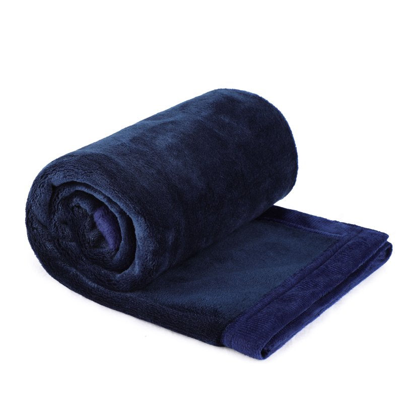 Navy Blue Flannel Fleece Blanket 30x40 Inches Soft & Warm