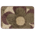 Bath Mat Floral Check Washable Bathroom Rug 20x32 Brown - Variation 2