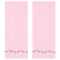 Pink Floral Embroidered Hand Towels 2-Piece - Soft & Absorbent Bathroom Set