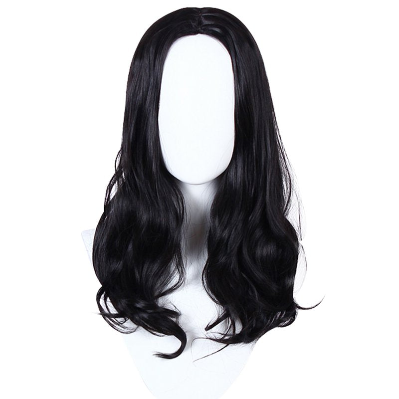 Curly Human Hair Wig for Women - 22" Medium Long Black