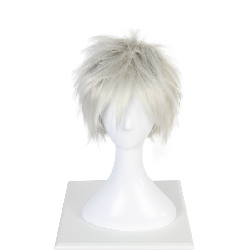 12" Light Grey Curly Human Hair Wig with Adjustable Cap