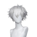 12" Human Hair Wig for Women - Straight White Wig with Cap