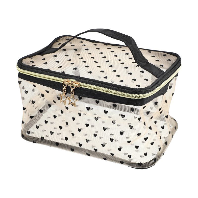 Portable Makeup Bag - Large Capacity Travel Cosmetic Organizer - Beige