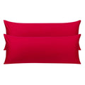 20x54 Inch Cotton Body Pillow Cover - Red, Zipper Closure, 2 Pack