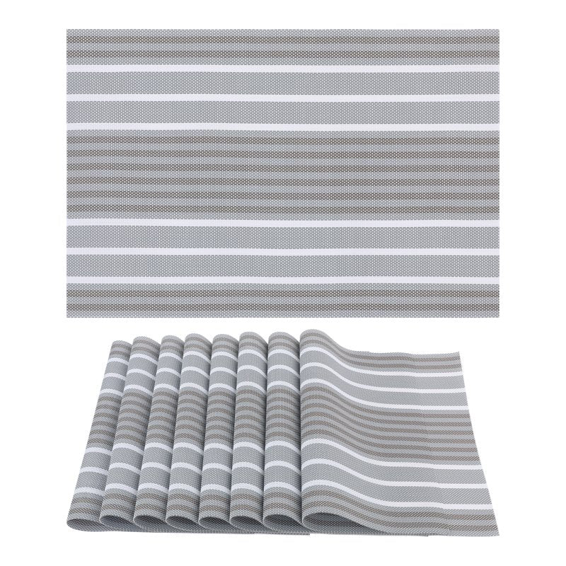 Placemats Set of 8 for Kitchen Table Decor - Gray