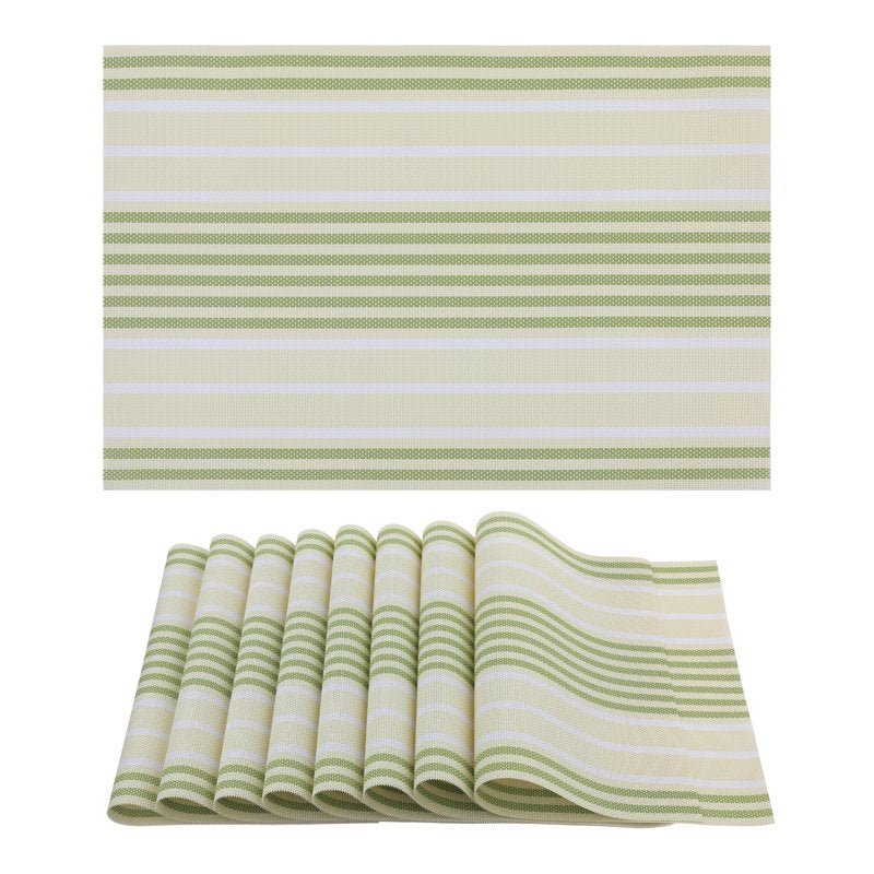 Placemats Set of 8 for Kitchen Table Decor - Green