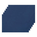 Heat Resistant Placemats Set of 6 - Dark Blue Imitation Linen