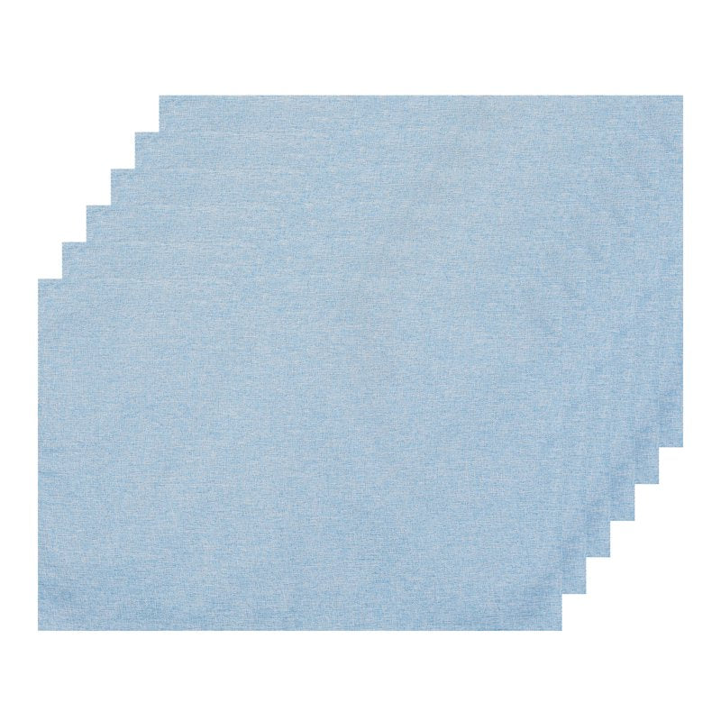 Heat Resistant Imitation Linen Placemats Set of 6 - Light Blue