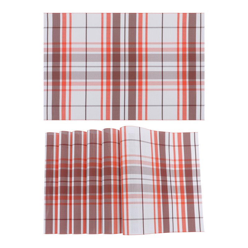 Washable Red Placemats Set of 6 for Kitchen Dining Table