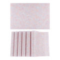Washable Dark Pink Placemats Set of 6 for Dining Table Decor