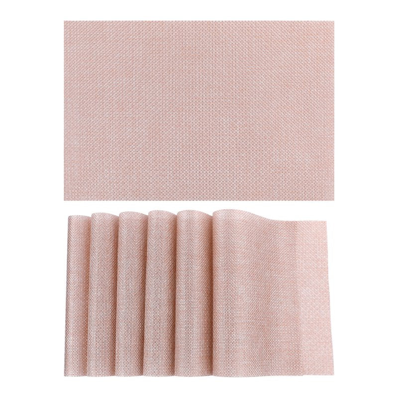 Washable Placemats Set of 6 for Dining Table - Pink