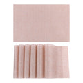 Washable Placemats Set of 6 for Dining Table - Pink