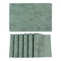 Faux Leather Placemats Set of 6 for Kitchen Dining - Green