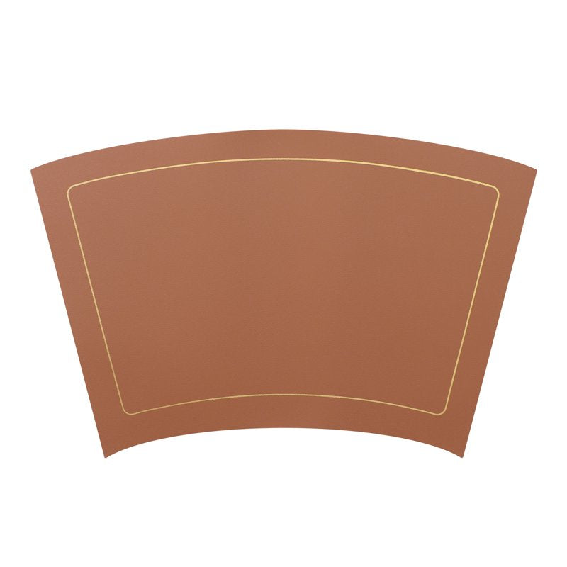 Wedge Faux Leather Heat Resistant Table Mats Set of 6 - Brown