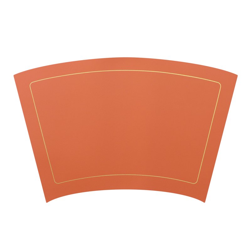 Set of 6 Heat Resistant Faux Leather Round Table Mats - Orange