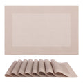 Set of 8 Washable Light Gold Placemats - 18" x 12"