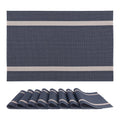 Washable Vinyl Placemats Set of 8 - Dark Blue for Kitchen