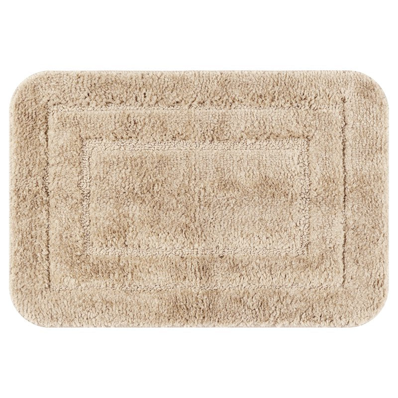 Non-Slip Plush Bath Mat 16x24 Inches Microfiber Rug Khaki - Absorbent & Fast-Drying
