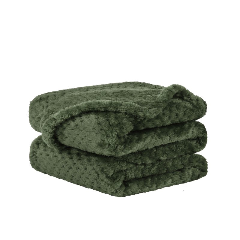 Flannel Fleece Velvet Blanket - 30x40 Inch, Army Green, Soft Warm Throw