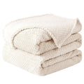 Flannel Fleece Velvet Blanket - 60 x 78 Inches, Beige, Soft & Warm Throw