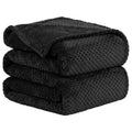 Flannel Fleece Velvet Blanket - 78x90 Inches Black, Soft & Warm Bed Throw
