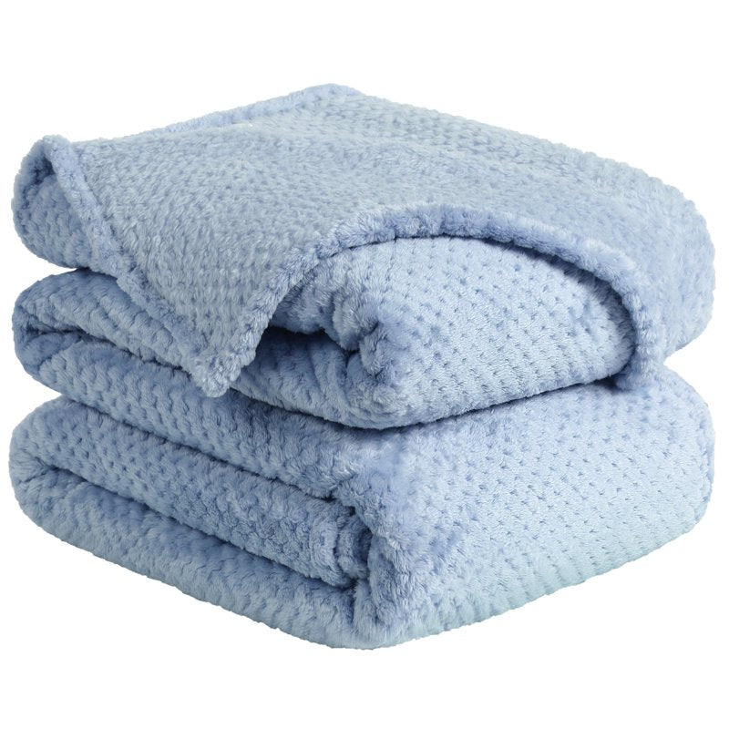 Flannel Fleece Velvet Blanket - 60x78 Inches Smoked Blue