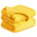 Yellow Flannel Fleece Velvet Blanket 30x40 Inches for Bed Couch Comfort