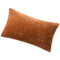 Water-Resistant Throw Pillow Cover 12x20 Burnt Orange Chenille Fabric