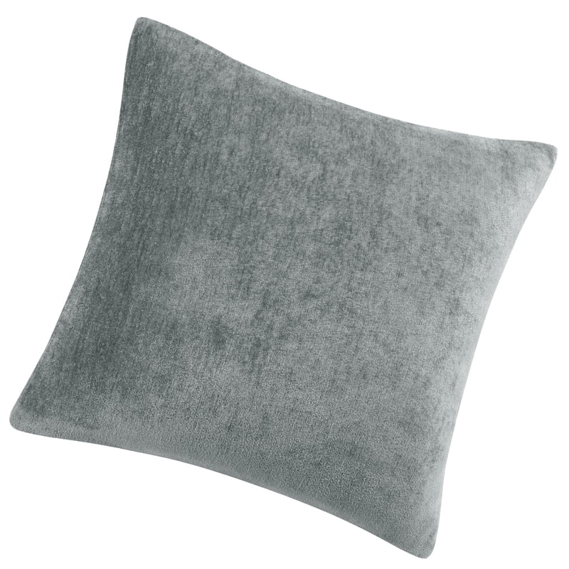 Water-Resistant Throw Pillow Cover 16x16 Light Gray Chenille Waterproof Cover