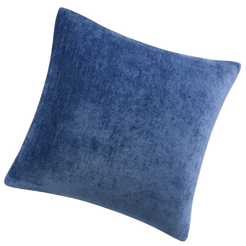 Water-Resistant Navy Blue 18x18 Inch Throw Pillow Cover - Chenille Material